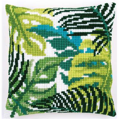 Feuilles tropicales - kit Coussin gros trous - Vervaco