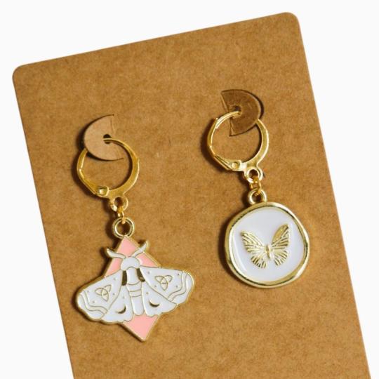 Lot de 2 anneaux Marqueurs de Maille - Papillons poudrés
