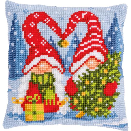 Kit Coussin au Point de Croix Gnomes de Noël - Vervaco