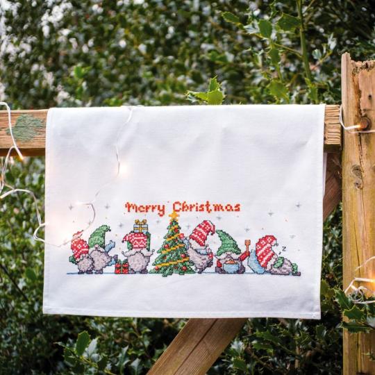 Kit torchon à vaisselle Gnomes de Noël - Vervaco
