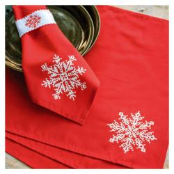Kit serviettes et ronds de serviette Snowcrystal 4 - Vervaco
