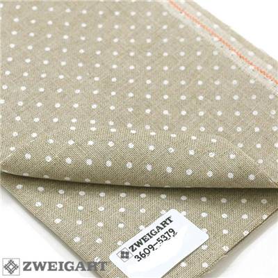 Toile de Lin 12 fils - Naturel Petits Pois - 50 x 70 cm 