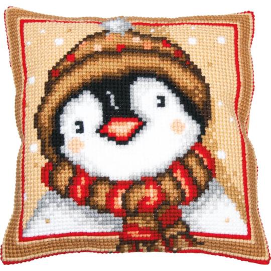 Kit Coussin au Point de Croix Pingouin - Vervaco