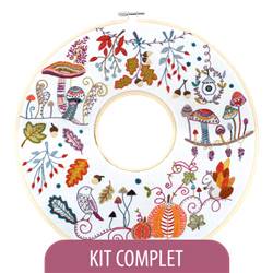 Couronne d'Automne- Kit broderie - Un chat dans l'aiguille