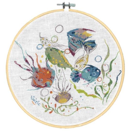 Les Petits poissons...dans l'eau - Kit broderie - Soizic