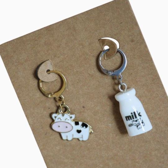Lot de 2 anneaux Marqueurs de Maille - Vache & Lait