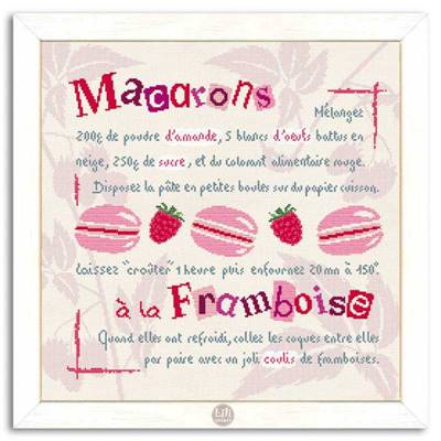 Les Macarons à la Framboise - Fiche point de croix G009 - Lilipoints
