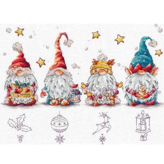 Gnomes de Noël - Kit point de croix - Andriana