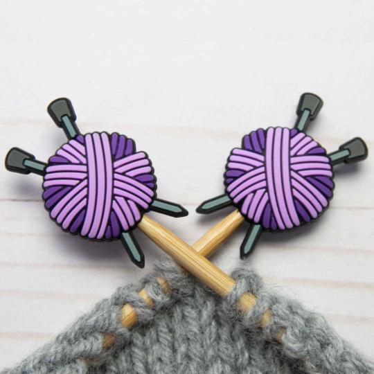 2 Protège-pointes pour Aiguilles et Crochets - Pelote Violette