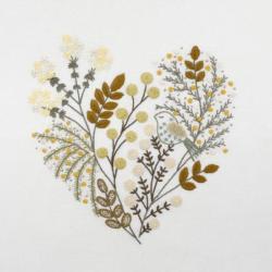 Premiers Mimosas (Coeur brodé de Février)  - Kit Un chat dans l'aiguille