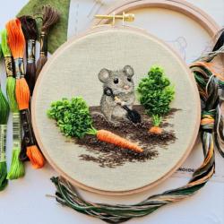 Souris de Jardin  -  kit de broderie Traditionnelle 