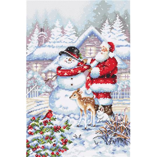 Snowman and Santa - Kit point de croix - LETISTITCH
