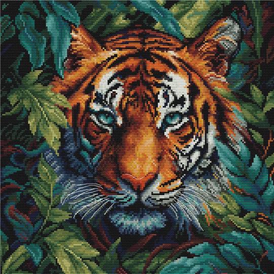 Tigre de la Jungle - Kit point de croix - Luca-S