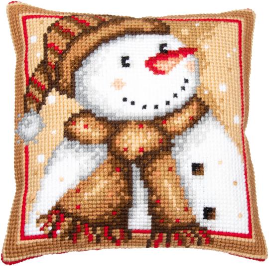 Kit Coussin au Point de Croix Bonhomme de Neige - Vervaco