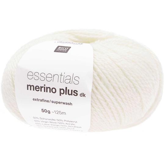 Fil de Laine à tricoter Essentials Merino Plus DK - 001 Crème