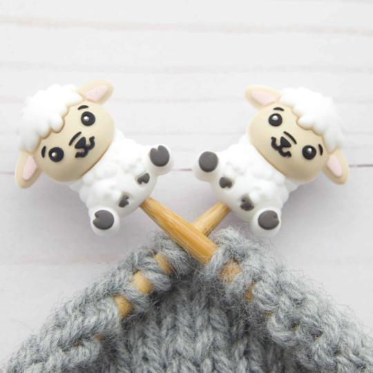 2 Protège-pointes pour Aiguilles et Crochets - Moutons blancs