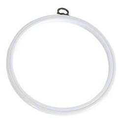 Tambour plastique rond 17,5 cm blanc - DMC