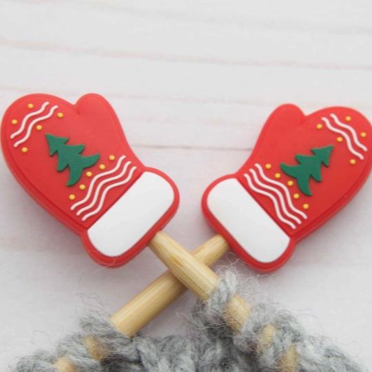 2 Protège-pointes pour Aiguilles et Crochets - Moufles de Noël