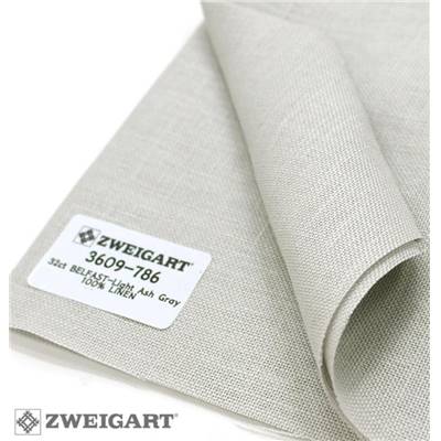 Toile de Lin 12 fils - Gris Perle - 26  x 140 cm 