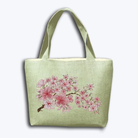 Sac Fleur de Sakura - Kit point de croix - Bonheur des Dames