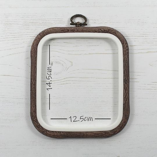 Cadre Flexihoop carré 12,5 x 14,5 cm – Grain de bois - Nurge 