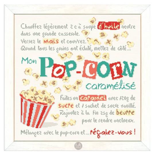 Mon Pop Corn Caramélisé - Fiche point de croix G055 - Lilipoints