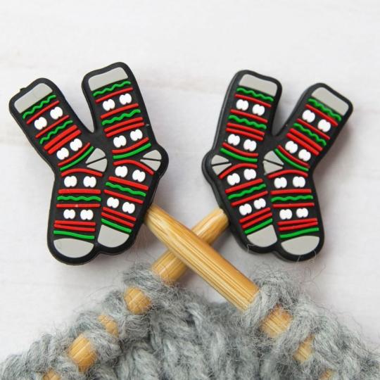 2 Protège-pointes pour Aiguilles et Crochets - Chaussette de Noël