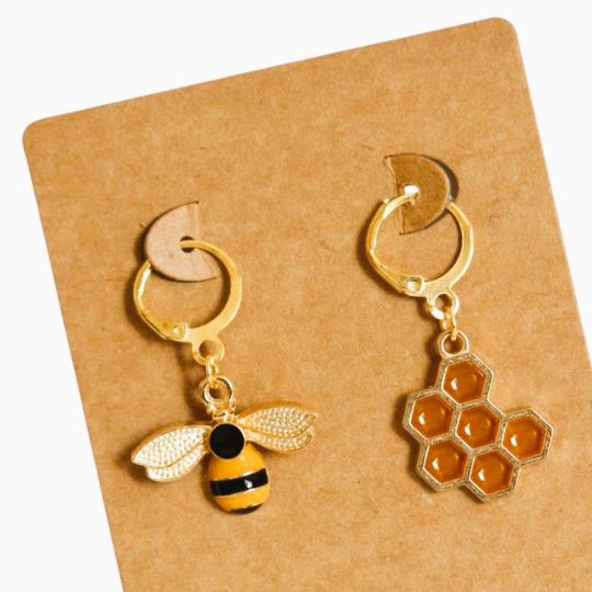 Lot de 2 anneaux Marqueurs de Maille - Abeille & Ruche