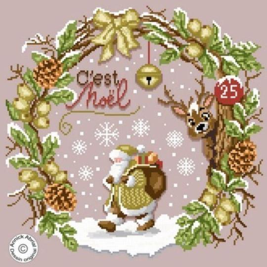 C'est Noël - Fiche Point de Croix - Annick Abrial
