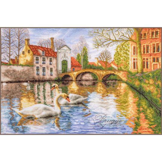 Les Cygnes de Bruges • Kit point de croix - Lanarte