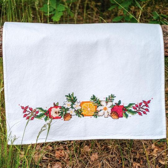 Kit torchon à vaisselle Fruits de Noël - Vervaco