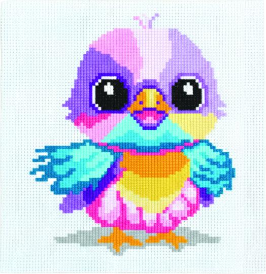 Kit Point de Croix Enfant – Oiseau Multico – Princesse
