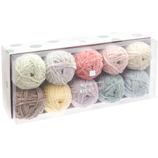 Coffret 10 pelotes de fil chenille Nilli Nilli Pastel