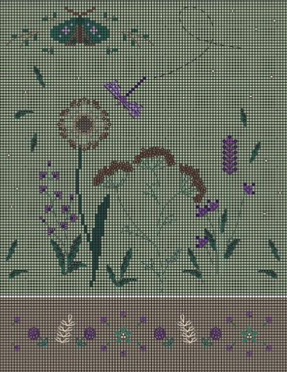 le murmure des fleurs - grille gratuite point de croix