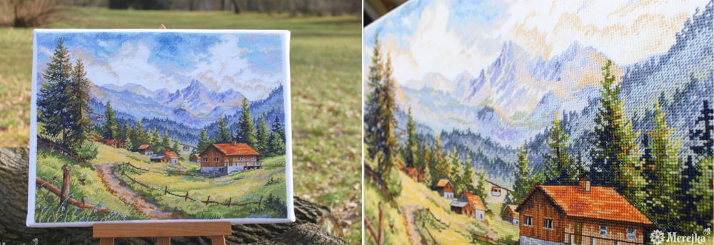 Kits broderie sur le thme des paysages franais